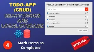 TodoApp using React Hooks and Local Storage #4 Mark Items as Completed