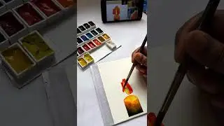 watercolor candle drawing