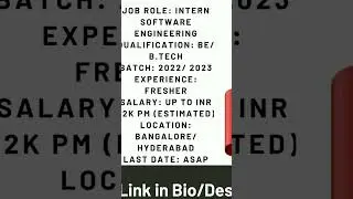 Salesforce Off Campus Drive 2023 Hiring For Intern Software Engineer #shorts