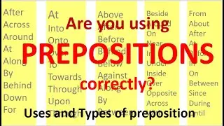 Preposition |Types of preposition | Uses of preposition | Learn English Grammar