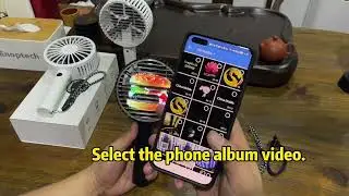 WIFI & APP Programmable LED Hologram Handheld Fan-One Side Blowing Wind, One Side Hologram Display