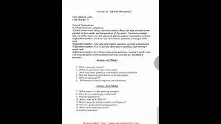 Class 11 biology question paper|| sample paper||set 3