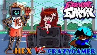 Friday night funkin' crazygamer VS. Hex! (VS. Hex mod Full Week) (custom dialogue)