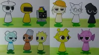 How To Draw all Characters In sprunk incredibox cute