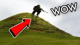 Airsoft снайпер на холме убивает всех