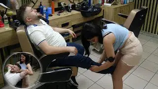 LADY BARBER ASYA STRESS RELIEF + Asmr face, back, neck, ear, foot, leg, arm, palm massage 