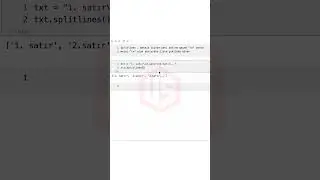 Python String Metotları splitlines - Python String İşlemleri 
