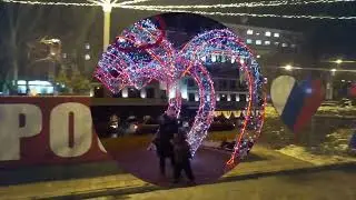 Вечерний Донецк, площадь Ленина, 20.12.2021