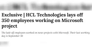 HCL layoff 350+ Employees | Recession | India Hiring Freeze | Is Hike bubble going to burst? #hcl