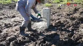Как разбивают оголовки жб свай. Подготовка минисвай под ростверк.