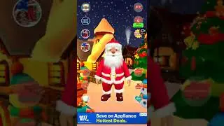 Santa rufuses to get dressed for halloween.