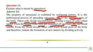 Explain What is meant by metastasis