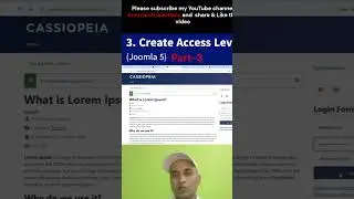 How to create Access Level in Joomla 5 | Part 3  #joomla #joomla5 #basicjoomla