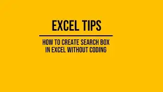 How to Make Search Box without Coding in Excel