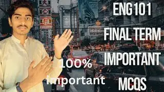 ENG101 // final term // important mcqs // 100% important mcqs // vu update @funshu4