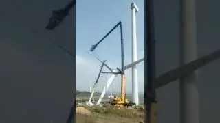 Авария при установке ветряной турбины / Accident during the installation of a wind turbine