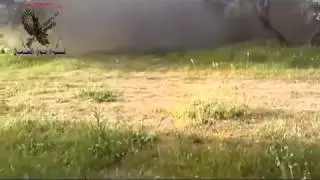 Сирия   прямое попадание по пулеметчику FSA Идлиб