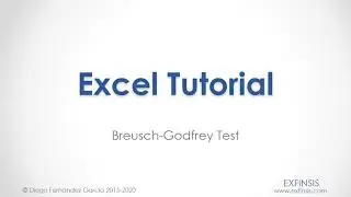 Excel Tutorial. Breusch-Godfrey Test