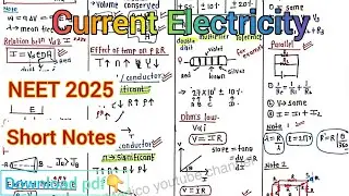Current Electricity Short Notes | NEET 2025