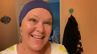 Putting my face on! - drawing in eyebrows to feel more like me during chemotherapy.