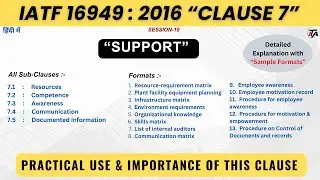 IATF 16949 2016 Clause 7 I Support I IATF 16949 Clause 7
