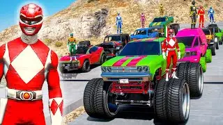 POWER RANGERS Collection Lamborghini SuperCars Challenge Overcome Obstacles on the Sea Ramp