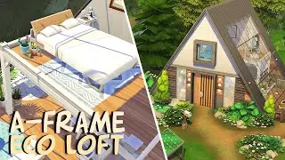 DESIGNING AN ECO FRIENDLY A-FRAME LOFT 💚 | The Sims 4: Speed Build