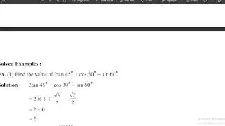 9th maths 2 trigonometry