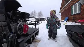 Сборка и первый выезд на мотобуксеровщике.