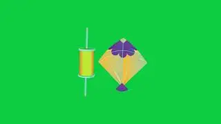 Kite and Lantern on Modern Black Background Animation | Green Screen