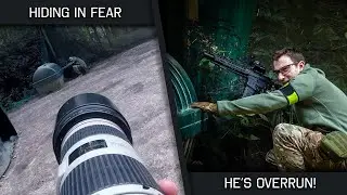 Players hiding from the onslaught!