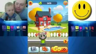 Играем в говорящий том: бег за золотом. / Play talking Tom: run for the gold.