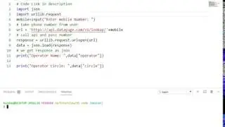 Python code to find mobile operator name and operator circle