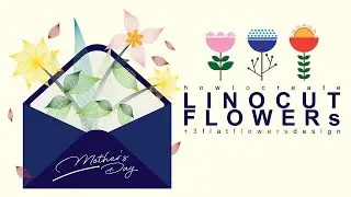 Draw with me | How to create linocut flowers | Adobe Illustrator | For Beginners 101