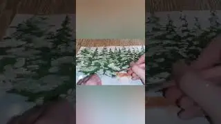 рисование лисицы на фоне леса🦊🌲🌲(извините, если вышло что-то не так, я долго не загружала видео)