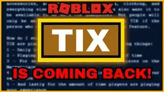 TIX IS COMING BACK TO ROBLOX (Leaked)