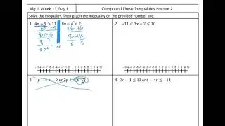 Compound Linear Inequalities Practice 2