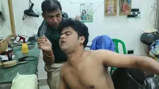 Powerful massage therapy by Asim barber | Indian head and body massage ASMR
