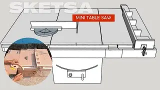 sketsa table Saw mini gerenda tangan sederhana #edit #sketchUp