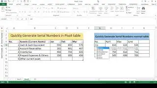 How to quickly generate automatic Serial Numbers in excel