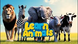 Learn Farm & Wild Animals for Kids | Fun Animal Sounds & Names | Educational Video