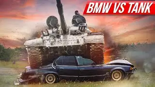 BMW 7 Series against russian TANK. Total demolition and destroy