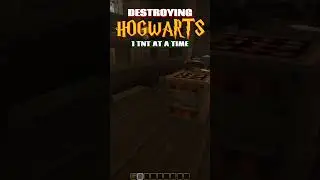 Destroying HOGWARTS 1 TNT At A Time #minecraftshorts #minecraft #minecrafthogwarts