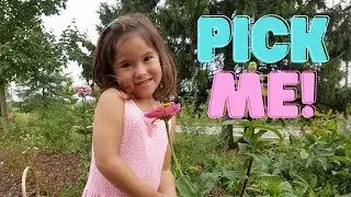 Picking Flowers in our Yard