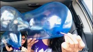 Blowing Big B’Loonie Plastic Balloon much fun 