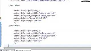 Android tutorial for beginners   110   Create Context Menu