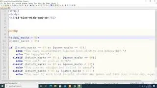 php/mysql: Chapter20: More decision making with if-elseif-else and boolean operators