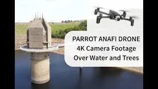 Parrot Anafi Drone Flight Over Scammonden Reservoir Lake and Trees 4K