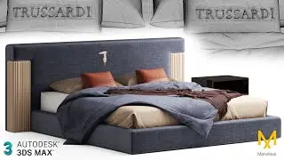 №214. Modeling Bed "DEVEN trussardi " Autodesk 3ds Max & marvelous design