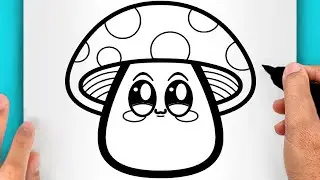 DISEGNI FACILI! COME DISEGNARE UN FUNGO KAWAII (VIDEO DI DISEGNI)